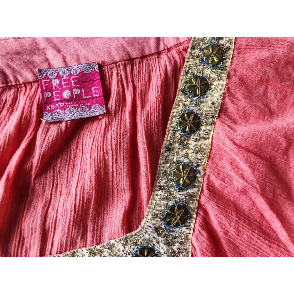 Vintage Pink and Gold Free People Top